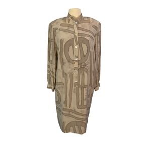 Anne Crimmins for UMI Collections Silk Abstract Print Sheath Dress, 42 bust L